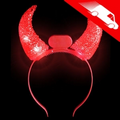 LED Crystal Horn Headband Red